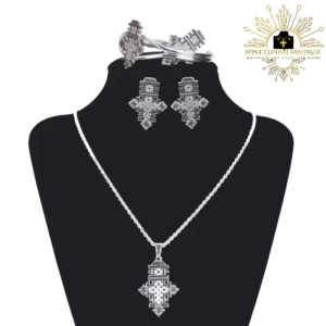 Exquisite Ethiopian Axum Cross Necklace Jewelry Set | Eritrean 4 Piece Jewelry Set | Necklace, Earrings, Bracelet & Ring (SP) Habesha Gifts | Ethiopian Matrix @EthiopianMatrix